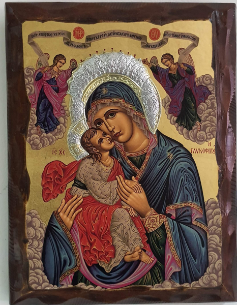 ΠΑΝΑΓΙΑ ΓΛΥΚΟΦΙΛΟΥΣΑ ΜΕ ΦΩΤΟΣΤΕΦΑΝΟ 16*20  (ΑΞ.ΕΣ)